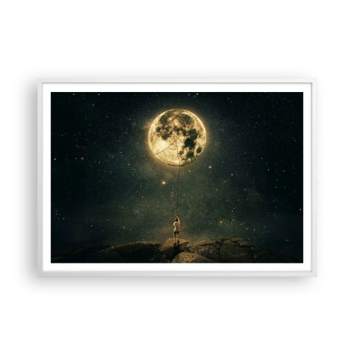 Pôster em moldura branca - Aquele que roubou a lua - 100x70 cm