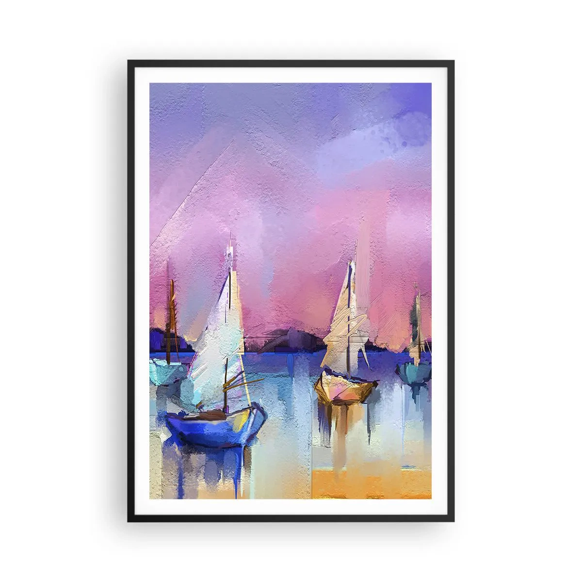 Pôster com moldura preta - Direção: águas largas - 70x100 cm