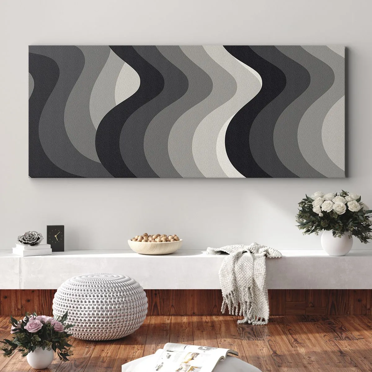 Quadro em tela - Onda após onda - 100x40 cm
