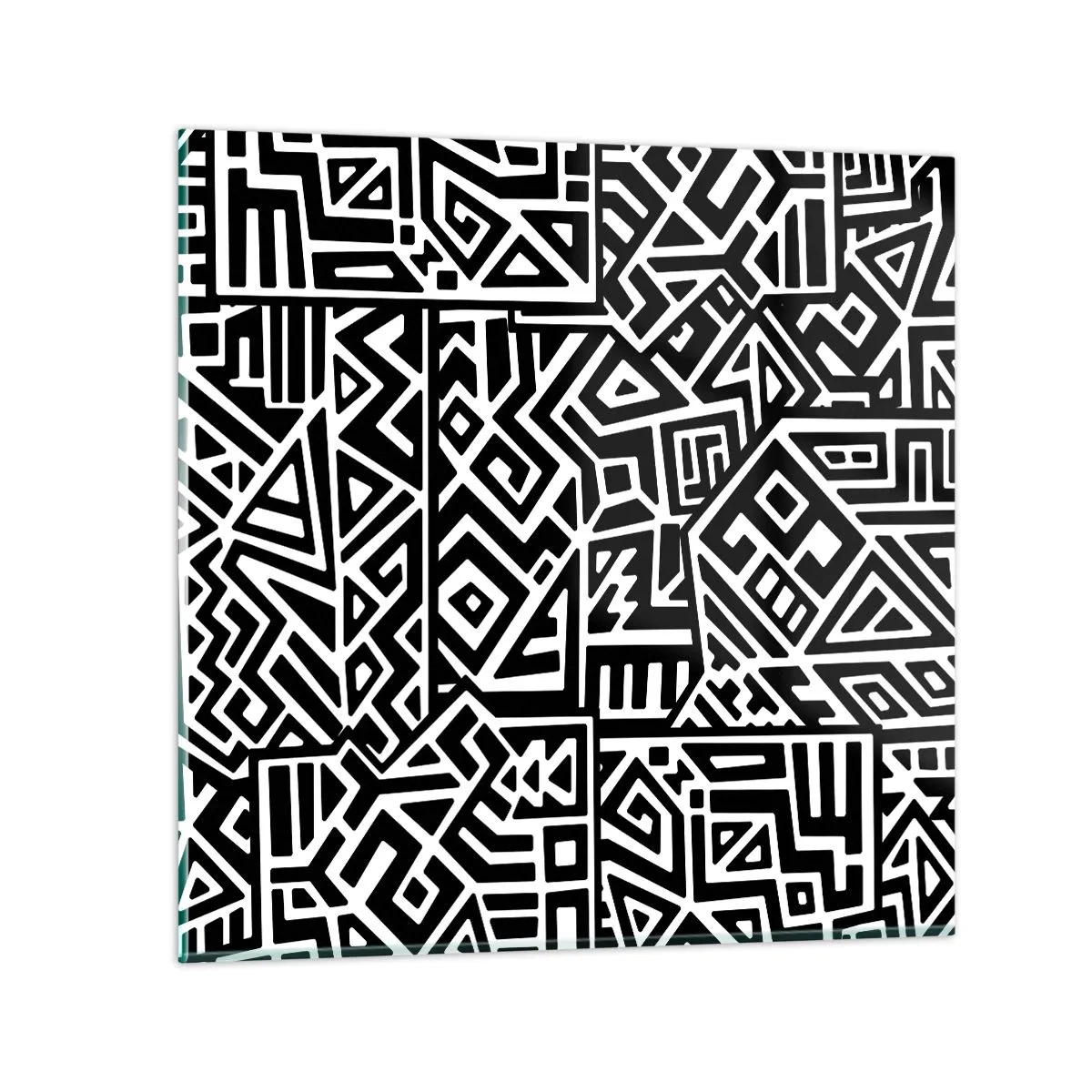 Quadro em vidro - Composição pré-colombiana - 60x60 cm