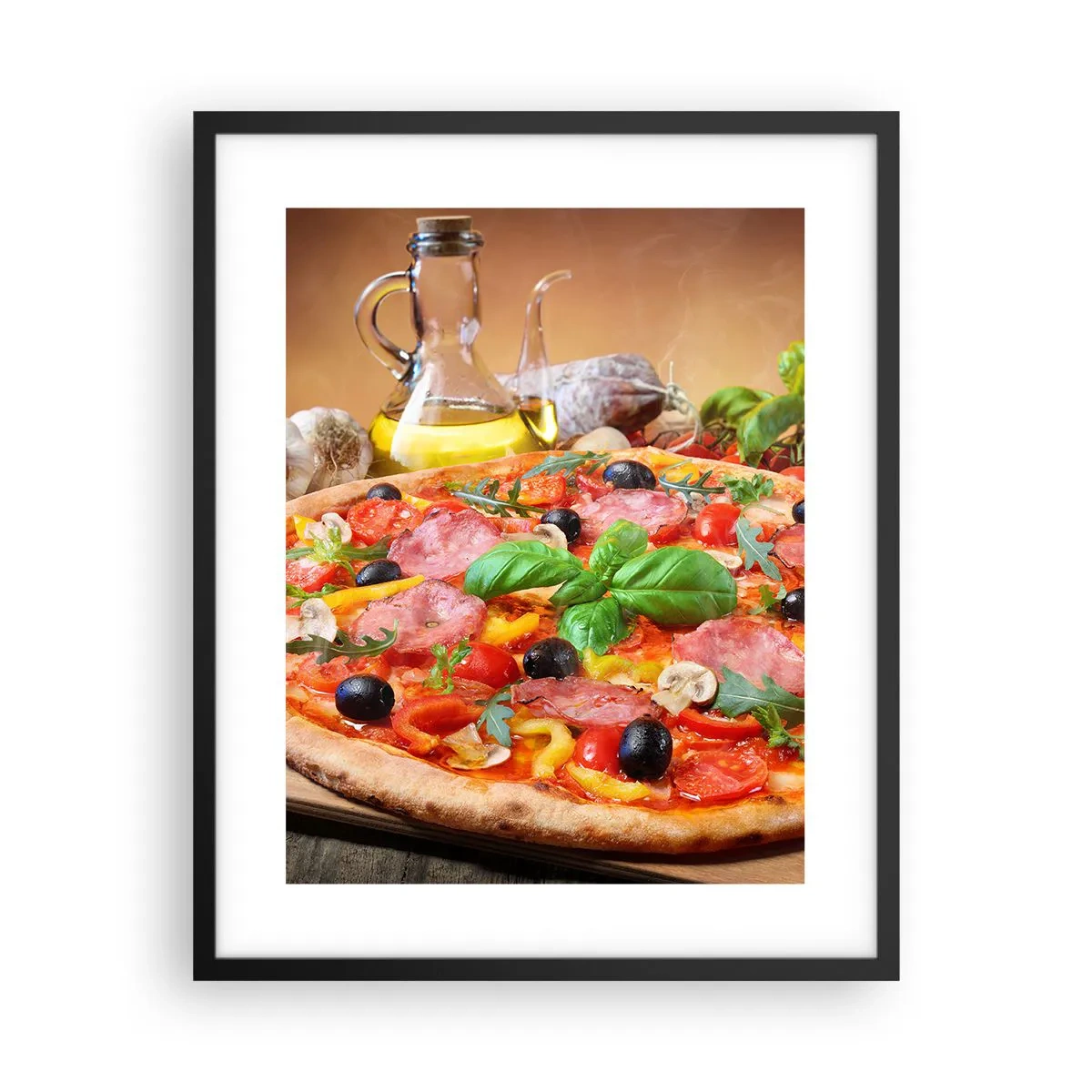 Pôster com moldura preta - Com um sabor verdadeiramente italiano - 40x50 cm