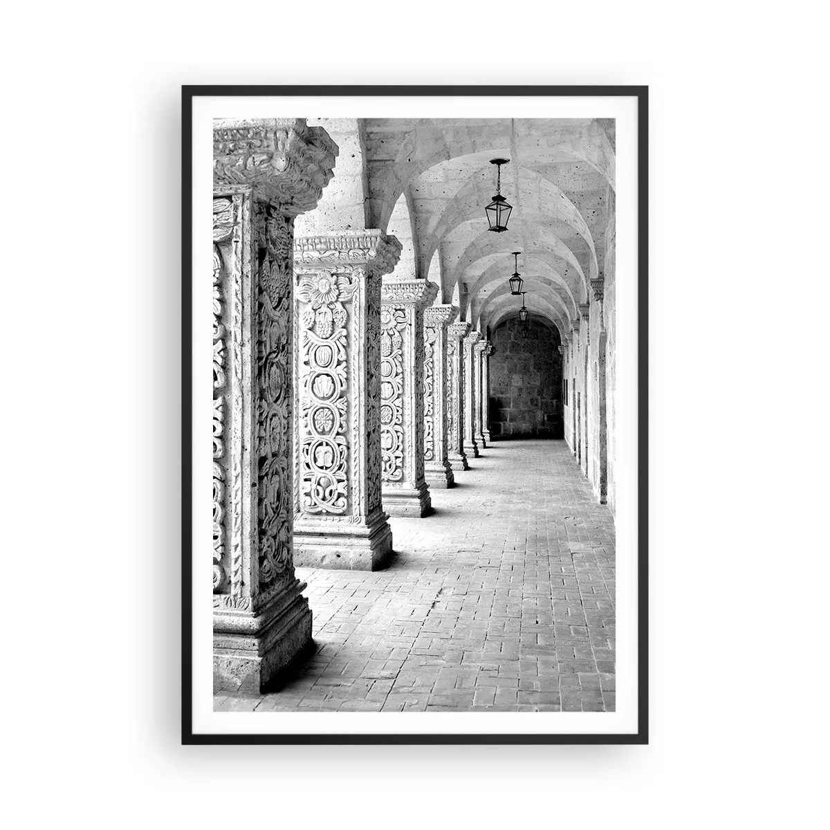 Pôster com moldura preta - E para onde...? - 70x100 cm