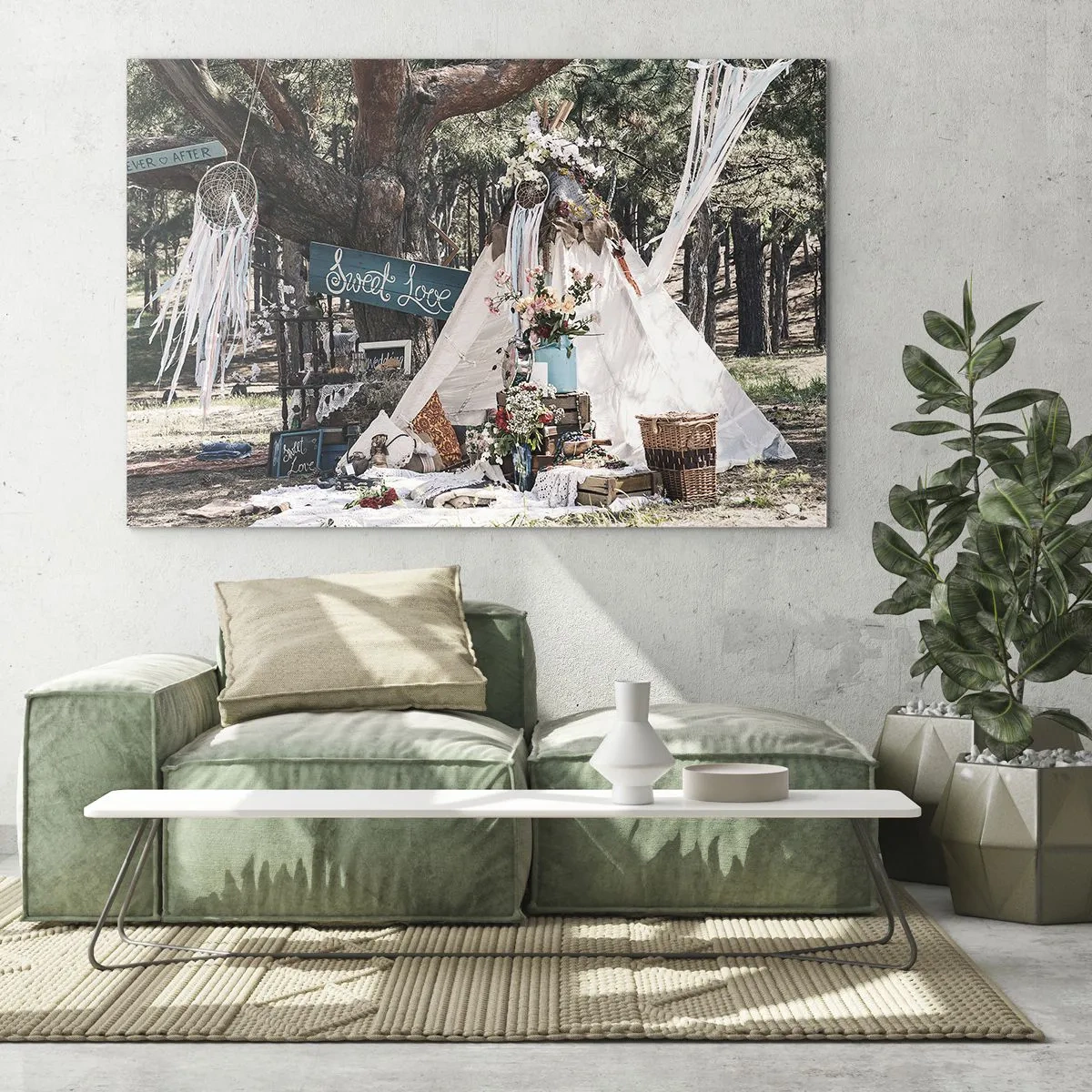 Quadro em vidro - Make love… - 120x80 cm