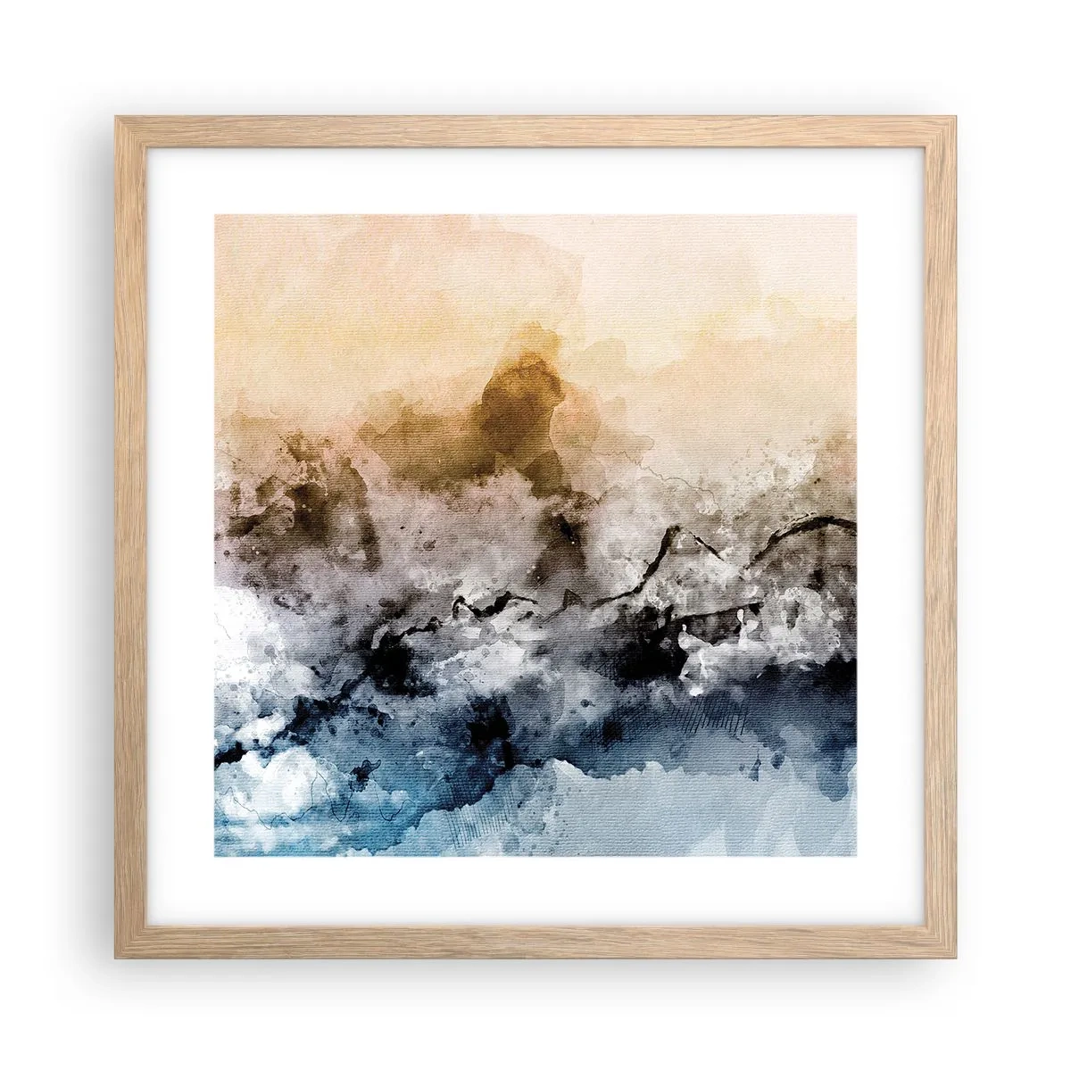 Pôster com moldura de carvalho claro - Imersos no tumulto do nevoeiro - 40x40 cm