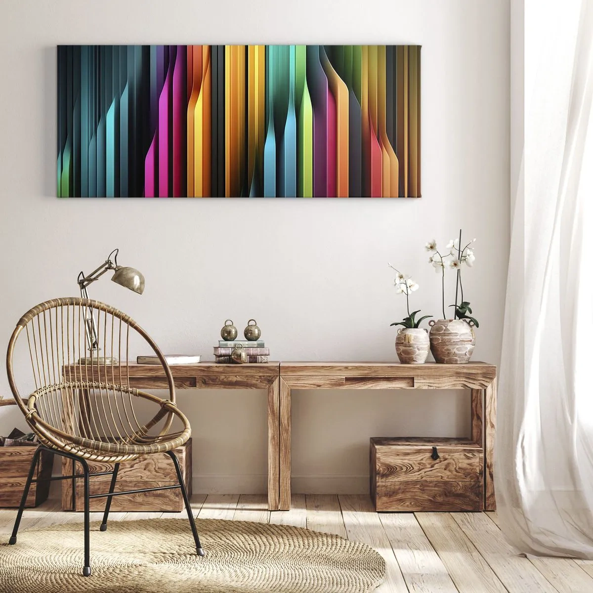Quadro em tela - Um órgão de luz - 140x50 cm