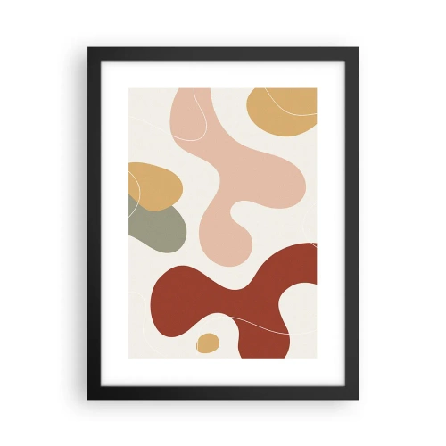 Pôster com moldura preta - Ziguezagues ornamentais - 30x40 cm