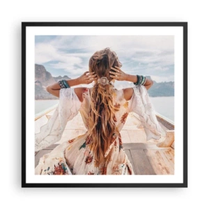 Pôster com moldura preta - A caminho da felicidade - 60x60 cm