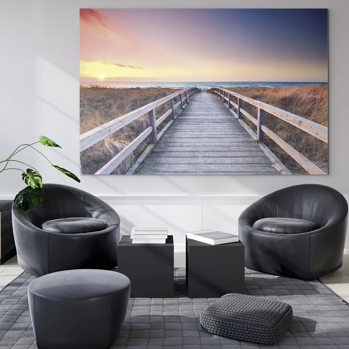Quadro em vidro - Aurora da noite do Báltico - 120x80 cm