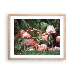 Pôster com moldura de carvalho claro - Fofocas da tarde - 50x40 cm