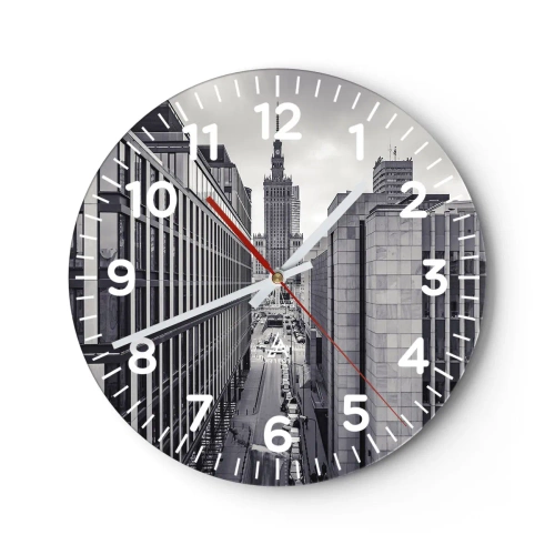 Relógio de parede - Relógio em vidro - Vale de Varsóvia - 30x30 cm