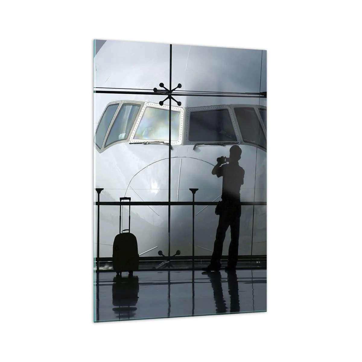 Quadro em vidro - Vis a vis no aeroporto - 70x100 cm
