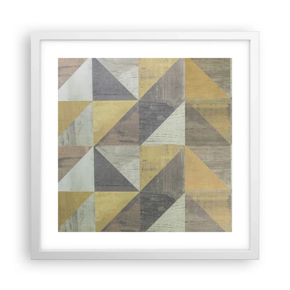 Pôster em moldura branca - Em ângulo com um triângulo - 40x40 cm