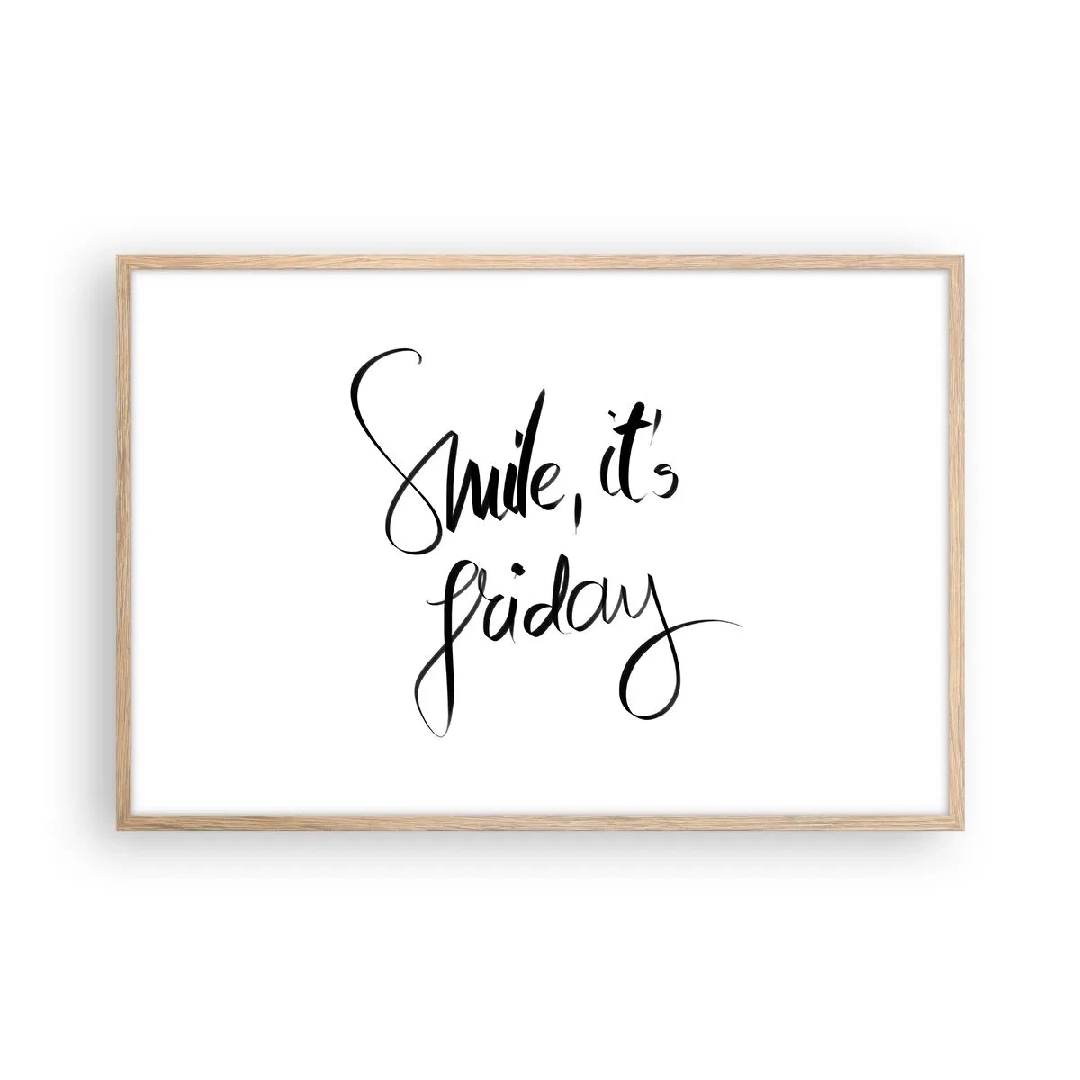 Pôster com moldura de carvalho claro - Verdadeira alegria - 91x61 cm