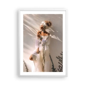 Pôster em moldura branca - O sol e a garota - 50x70 cm