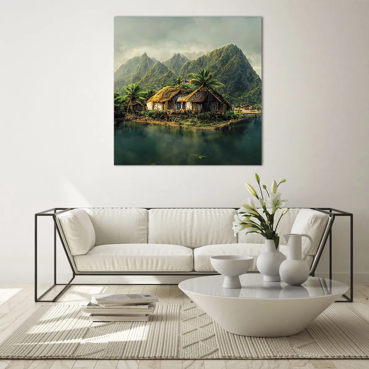 Quadro em vidro - Paraíso Tropical - 60x60 cm