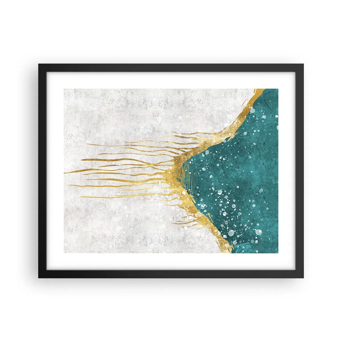 Pôster com moldura preta - Maré Dourada - 50x40 cm