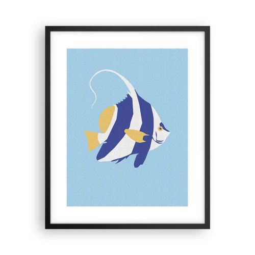 Pôster com moldura preta - Saudades das águas tropicais - 40x50 cm