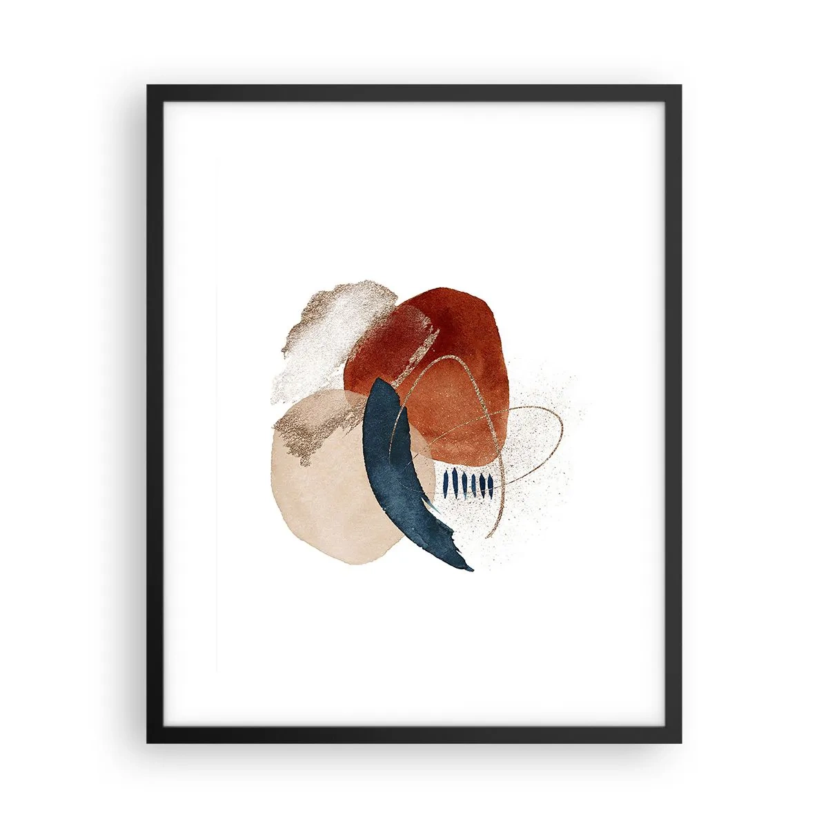 Pôster com moldura preta - Composição oval - 40x50 cm