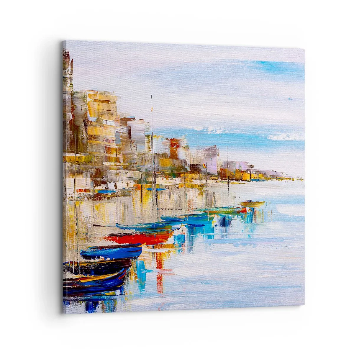 Quadro em tela - Um refúgio urbano multicolorido - 60x60 cm