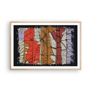 Pôster com moldura de carvalho claro - Composição espontânea - 91x61 cm
