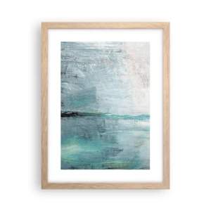 Pôster com moldura de carvalho claro - Horizontalmente em azul - 30x40 cm