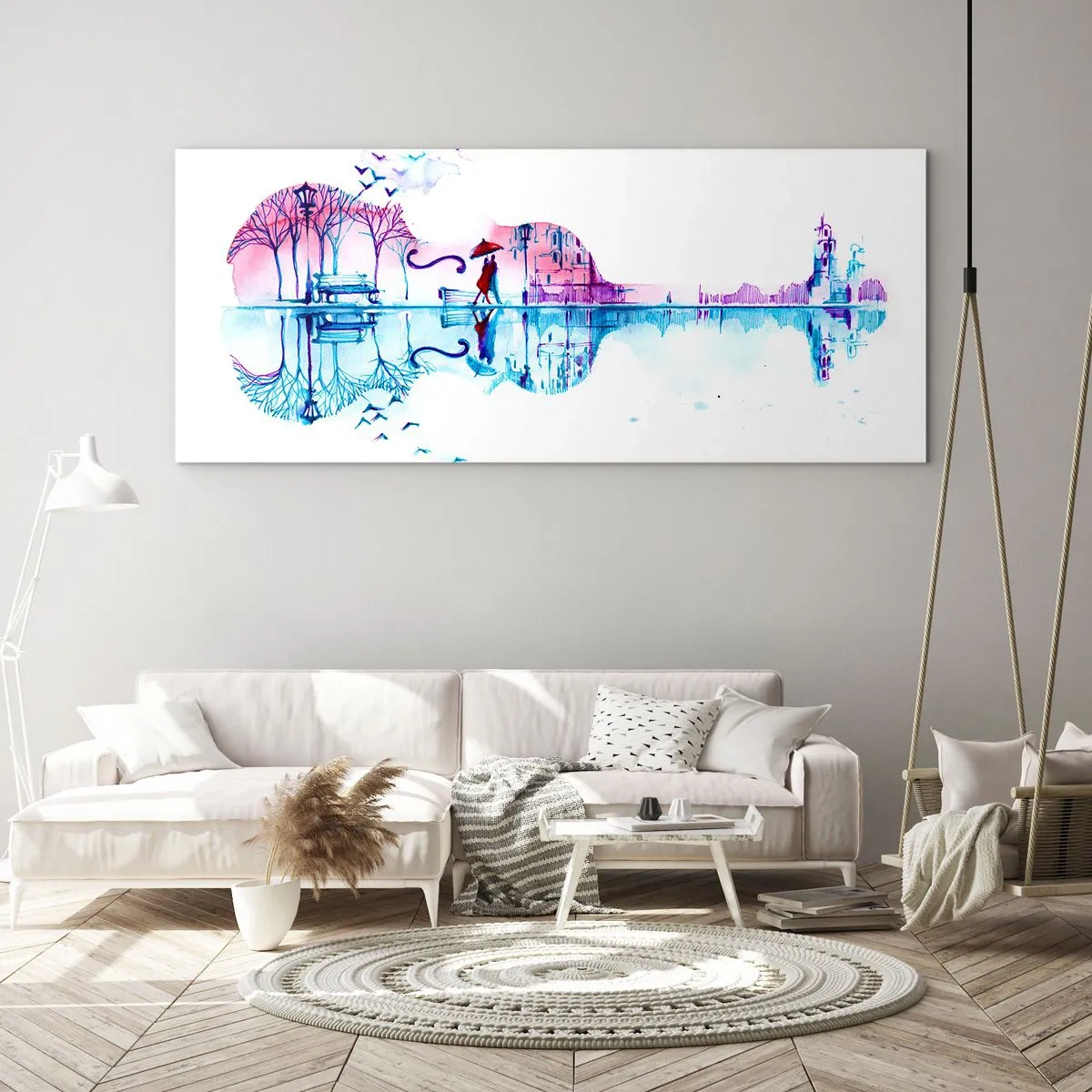 Quadro em vidro - Trago-vos cânticos de chuva - 100x40 cm
