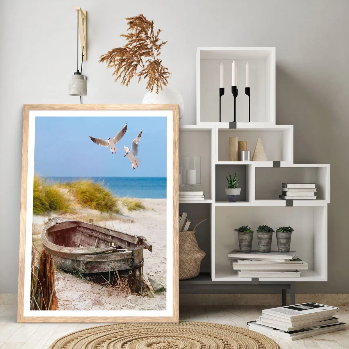 Pôster com moldura de carvalho claro - Banhado pelo vento - 70x100 cm