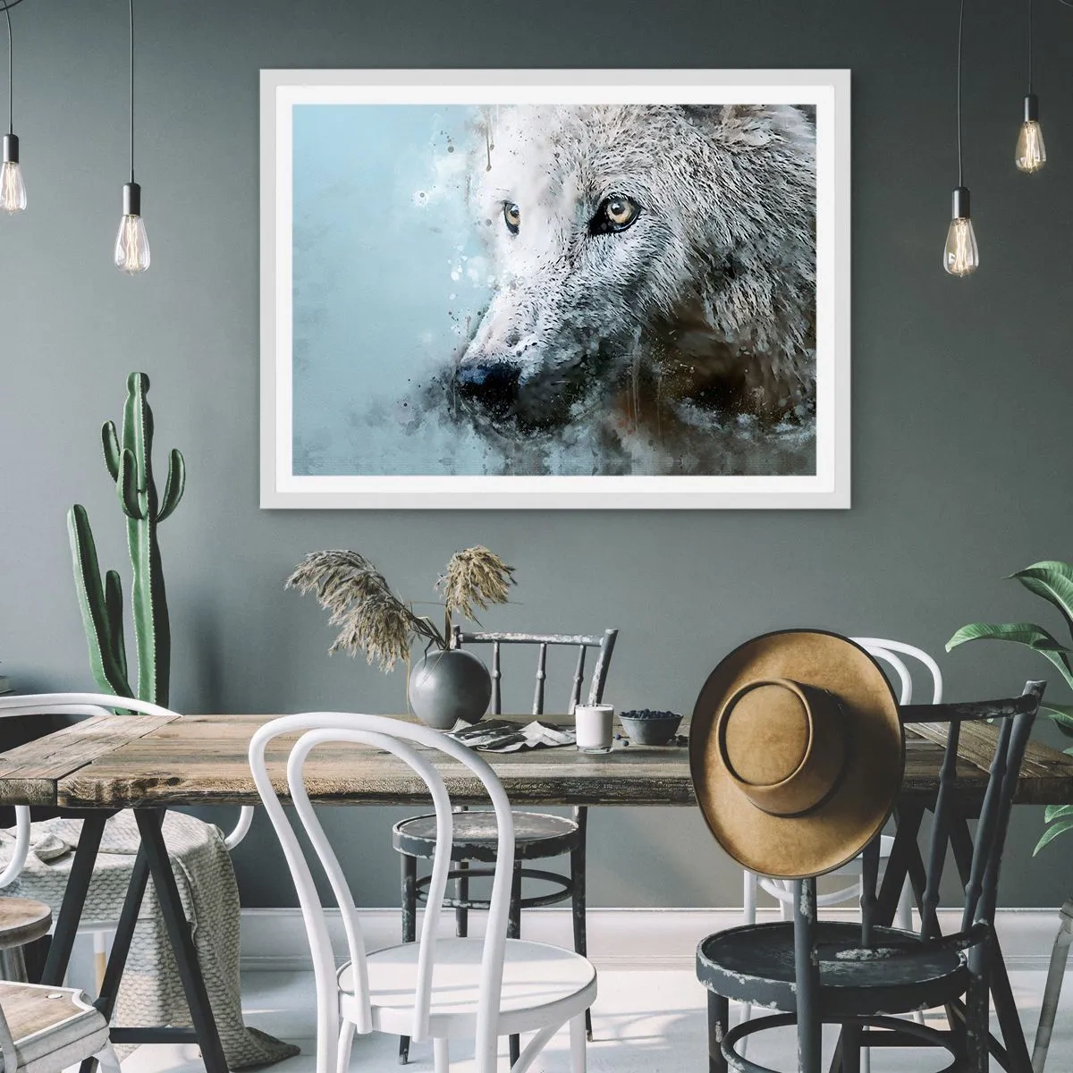 Pôster em moldura branca - Conheça a alma do lobo - 50x40 cm