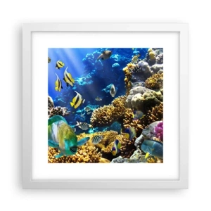 Pôster em moldura branca - Tráfego intenso no percurso de férias - 30x30 cm