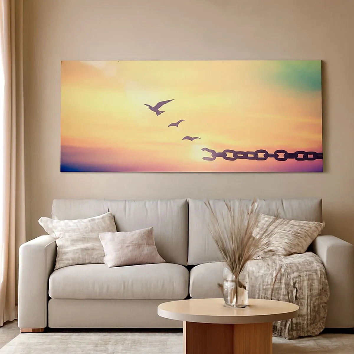 Quadro em tela - A vitória da liberdade - 100x40 cm