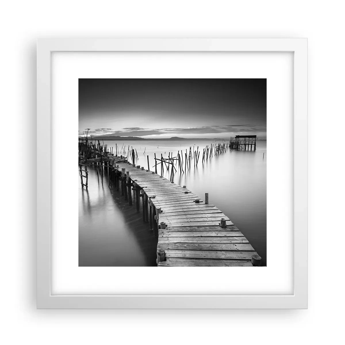 Pôster em moldura branca - A tranquilidade de uma costa esquecida - 30x30 cm