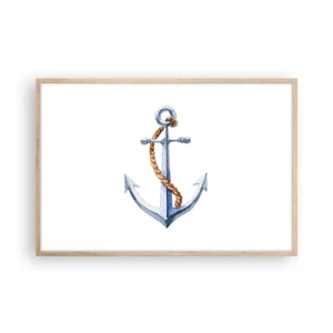 Pôster com moldura de carvalho claro - Ahoy aventura! - 91x61 cm