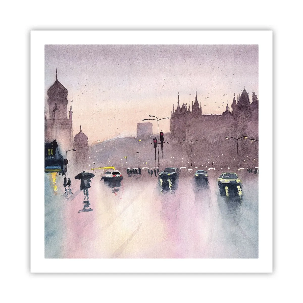 Pôster - Na névoa chuvosa - 60x60 cm