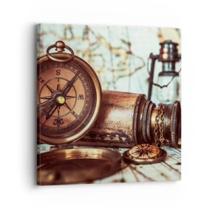Quadro em tela - Uma aventura pirata no Caribe - 30x30 cm