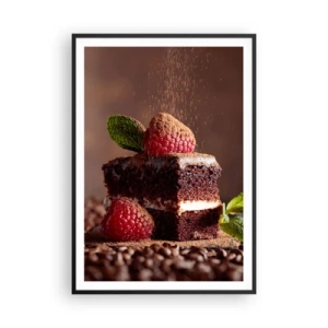 Pôster com moldura preta - A vida é doce - 70x100 cm