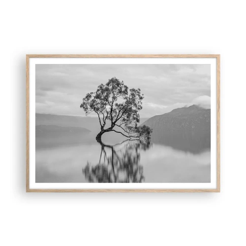 Pôster com moldura de carvalho claro - Existe um país assim - 100x70 cm