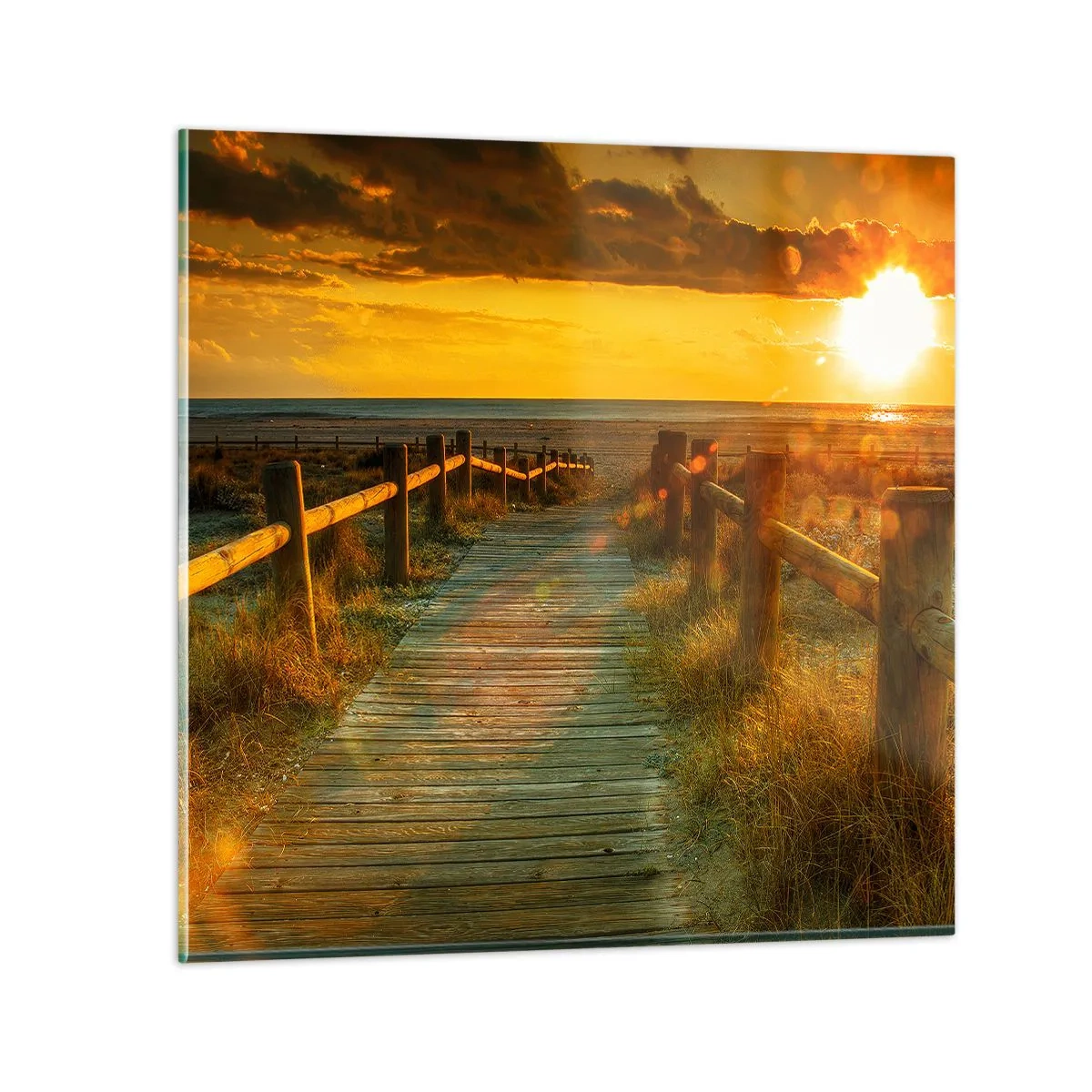 Quadro em vidro - Banhado em ouro antigo - 50x50 cm