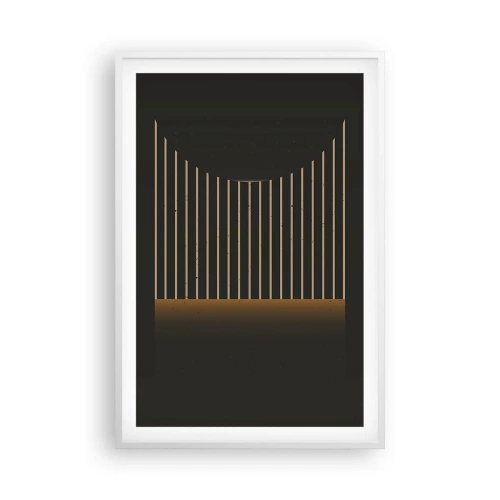 Pôster em moldura branca - Explorar a escuridão - 61x91 cm