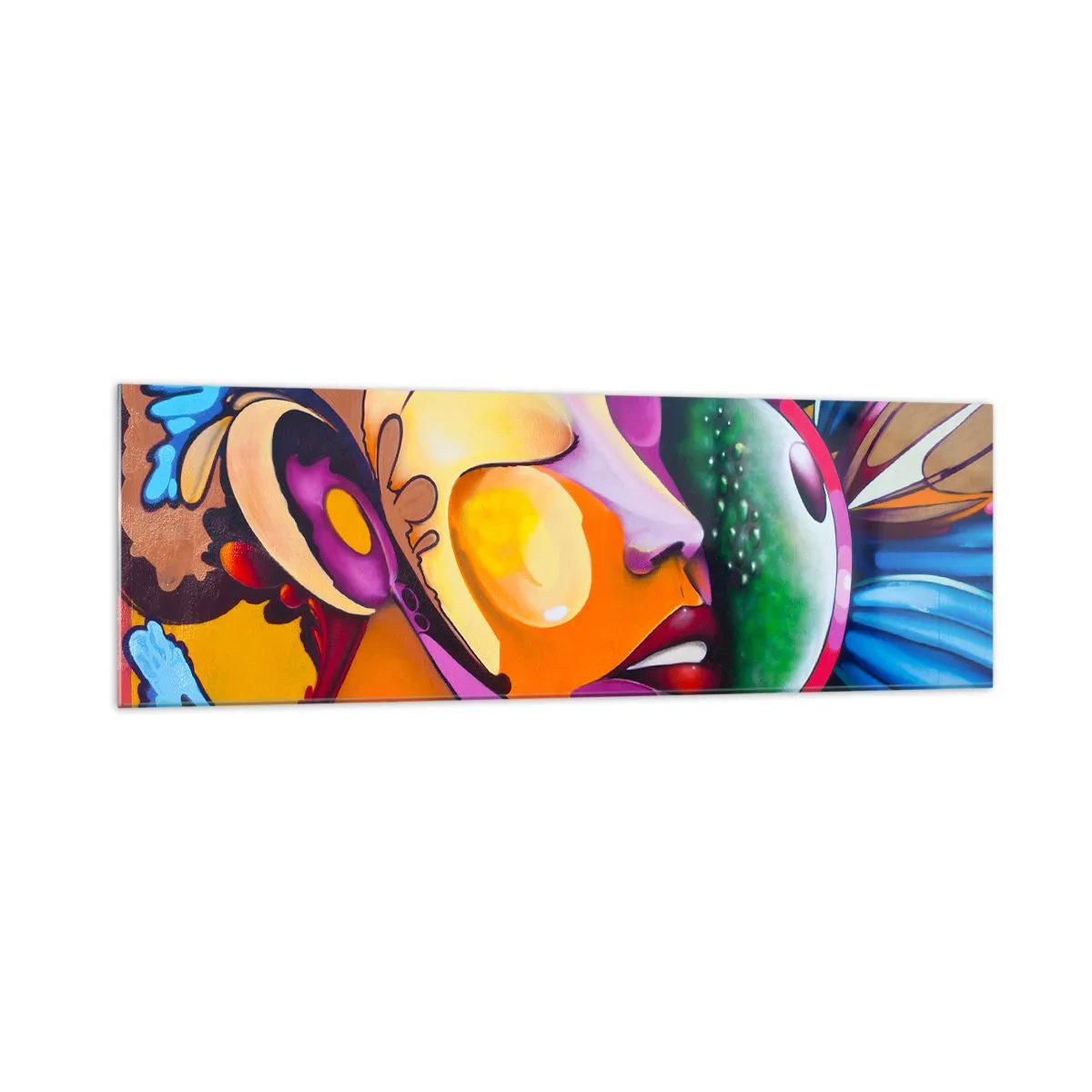 Quadro em vidro - Toque de cor - 160x50 cm