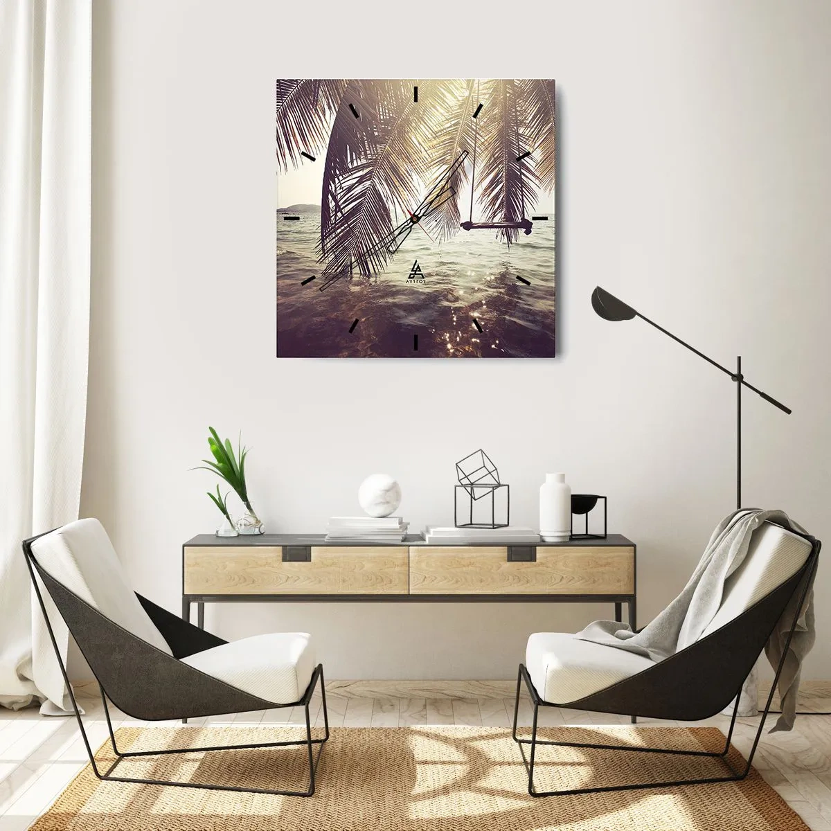 Relógio de parede - Relógio em vidro - Deixe-se levar pela imaginação - 40x40 cm