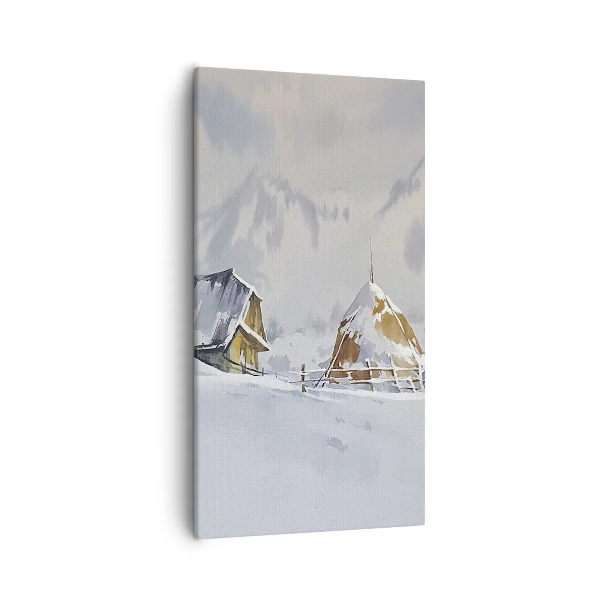 Quadro em tela - No vale nevado - 55x100 cm