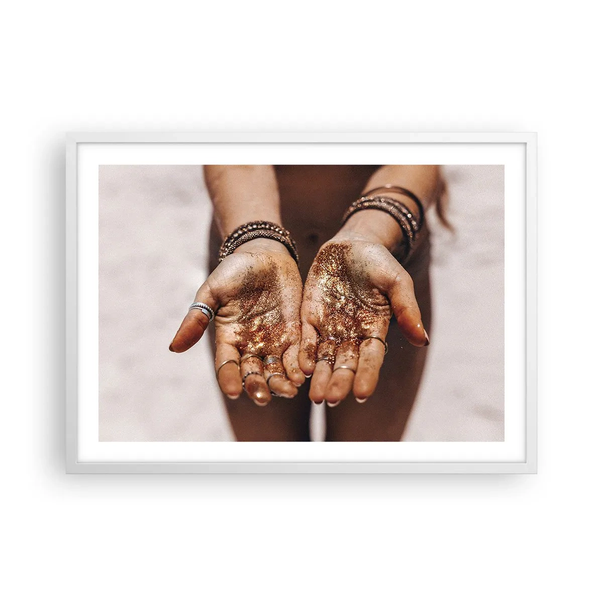 Pôster em moldura branca - Um presente para si - 70x50 cm