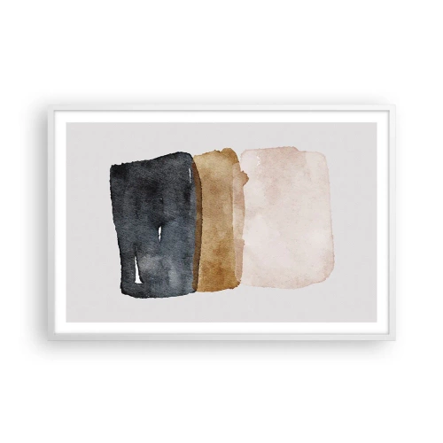 Pôster em moldura branca - Composição das cores da terra - 91x61 cm