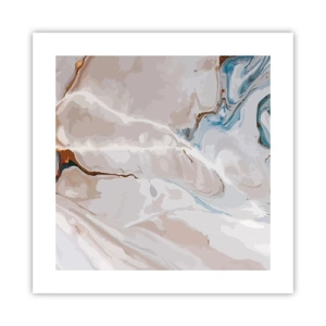Pôster - Meandros azuis sob branco - 40x40 cm