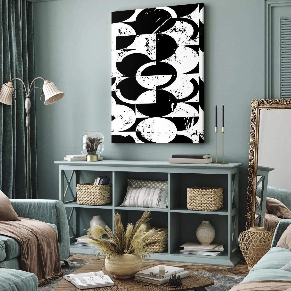 Quadro em tela - O branco é branco e o preto é preto - 50x70 cm
