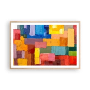 Pôster com moldura de carvalho claro - Cada um diferente, todos coloridos - 91x61 cm