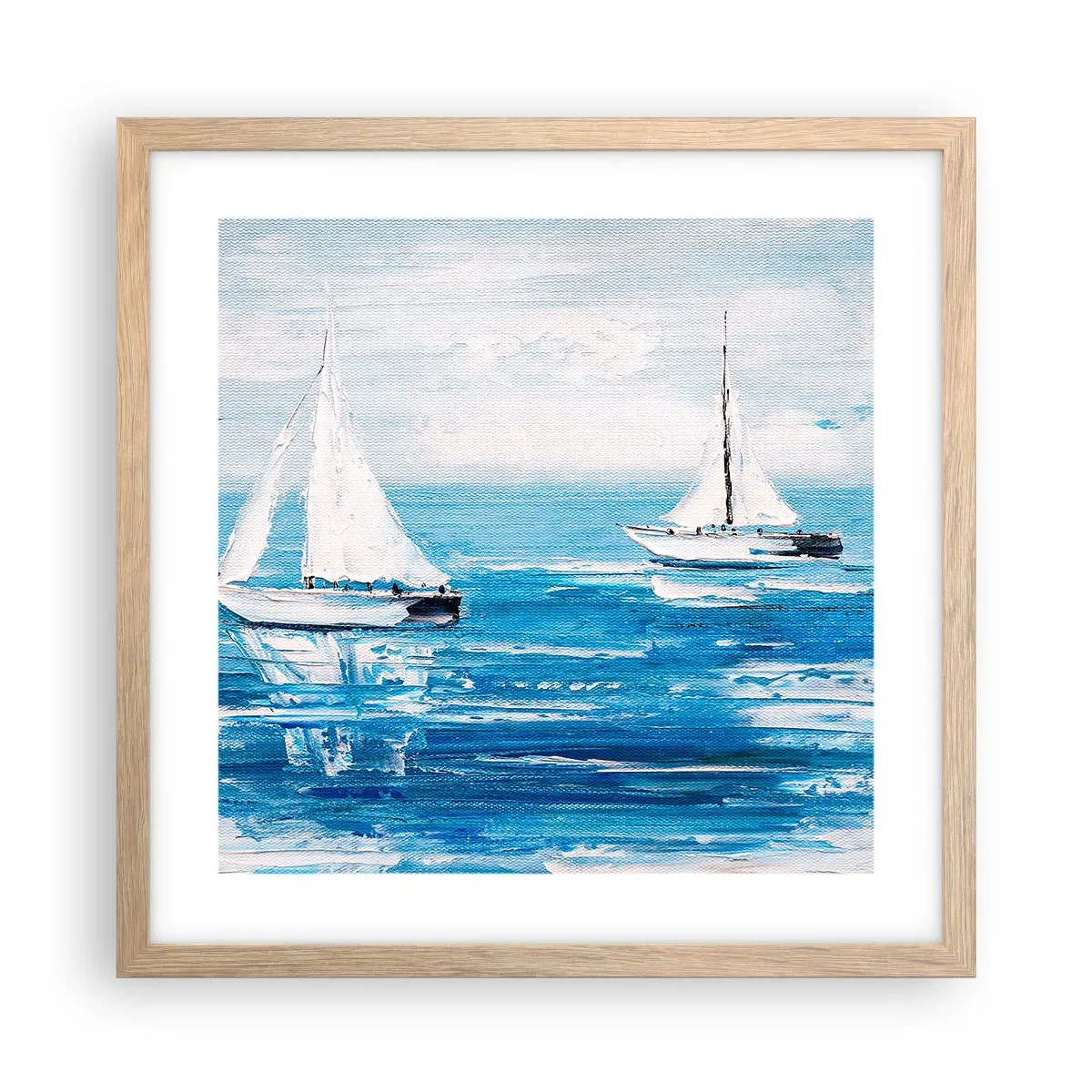 Pôster com moldura de carvalho claro - Com um amigo ao meu lado - 40x40 cm