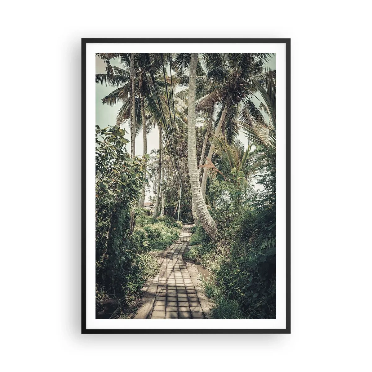 Pôster com moldura preta - Beco das palmeiras - 70x100 cm