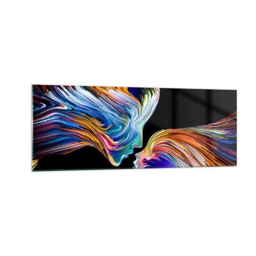 Quadro em vidro - Fusão de energia e luz - 140x50 cm