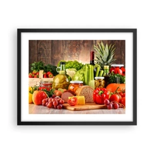 Pôster com moldura preta - Defumados, cozidos, em conserva - 50x40 cm